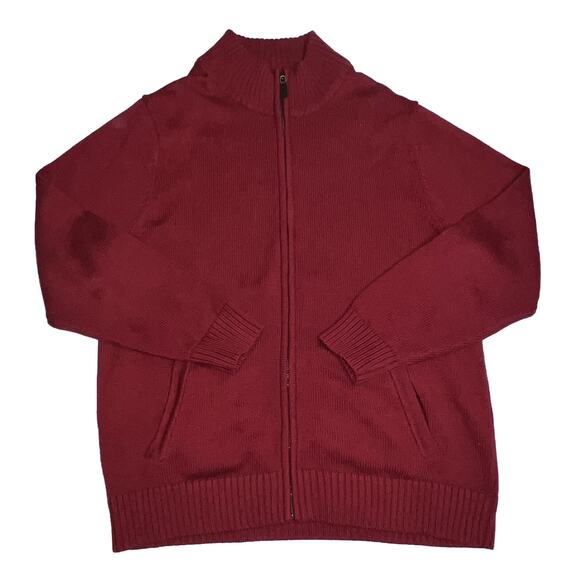 L.L. Bean Other - LL Bean Sweater Men’s Size L Red 1/4 Zip Pullover Mock Neck Long Sleeve Cotton